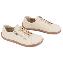 Olivier Damskie minimalistyczne buty skórzane barefoot model 1243 beżowe beżowy 9
