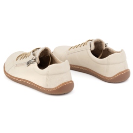 Olivier Damskie minimalistyczne buty skórzane barefoot model 1243 beżowe beżowy 10