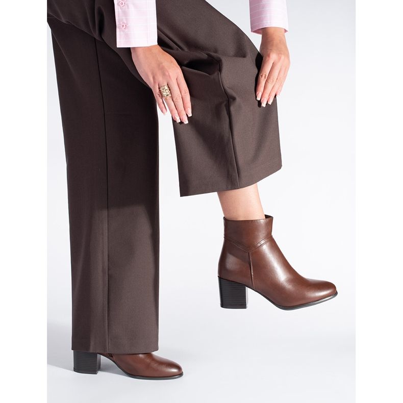 Brązowe botki na słupku Sergio Leone 2