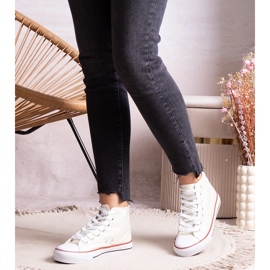 Białe wysokie trampki z siateczki błyszczącej Ranifali 1