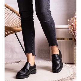 Czarne eleganckie mokasyny Élodie 1