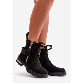 Ocieplane Botki Damskie Z Suwakiem Czarne Calvaro 1