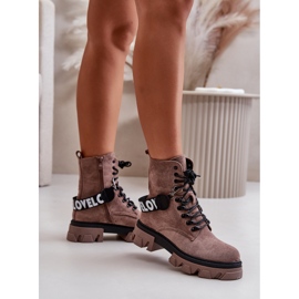 Zamszowe Wysokie Botki Z Ociepleniem Jasnobrązowe Danity 2