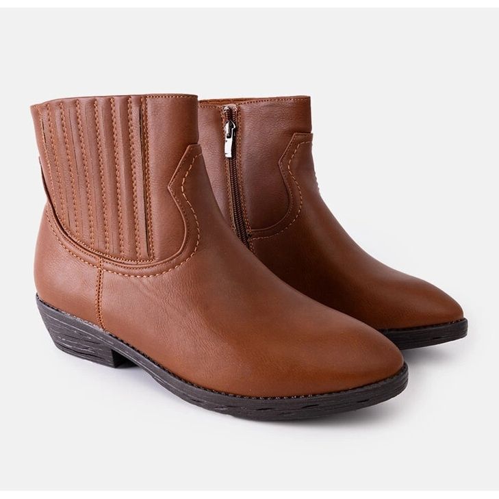 Brązowe botki kowbojki ocieplane Jolicoeur 1