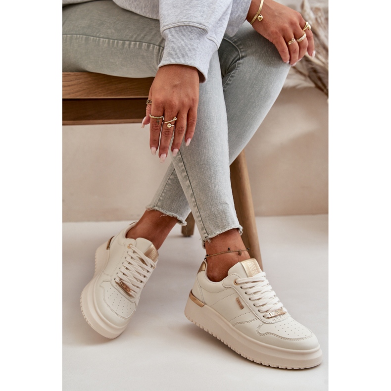 Sneakersy Damskie Na Platformie Big Star OO274757 HI-POLY System Białe 2