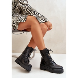 Ocieplane Botki Workery Damskie Z Przypinkami Czarne Avorira 2