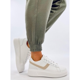 Sneakersy na platformie Emmas Beige białe 1