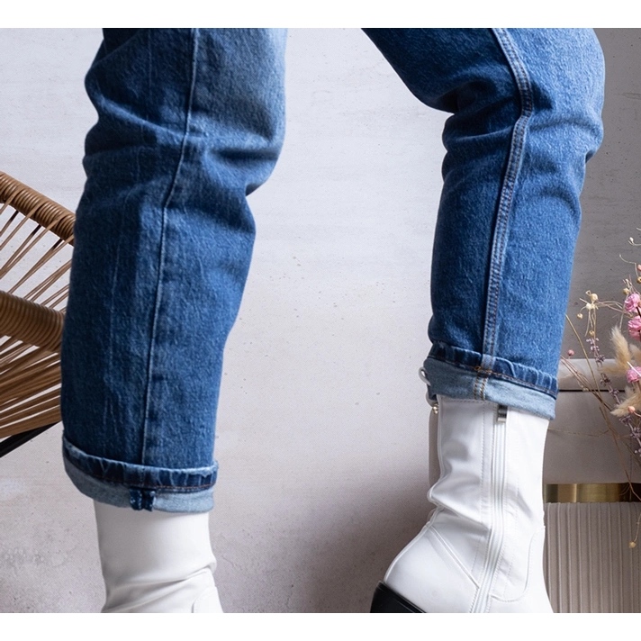 Białe botki na obcasie Marisa 1