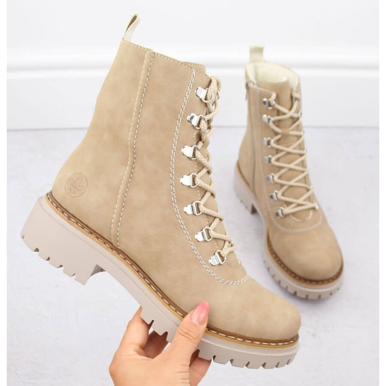 Workery ocieplane Rieker W RKR721 beżowe 1