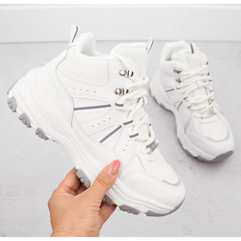 Traperki ocieplane wysokie Big Star INT2032B białe 1