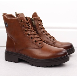 Botki damskie trapery ocieplane brązowe Potocki 12203 2