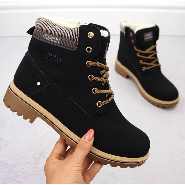 Trapery damskie botki czarne Potocki 97301 1