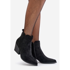 Ocieplane Botki Kowbojki Eko Zamszowe Na Zamek Czarne Virtris 1