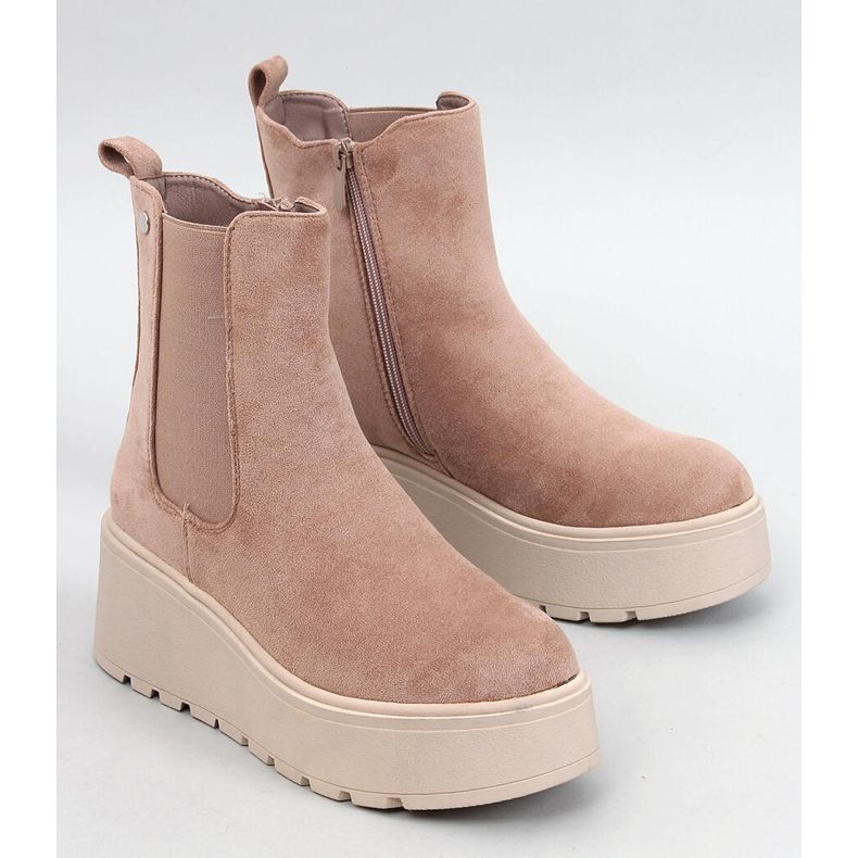 Sztyblety na platformie Ronda Khaki beżowy 1