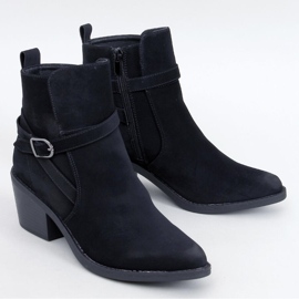 Botki kowbojki niski obcas Cunnig Black czarne 1