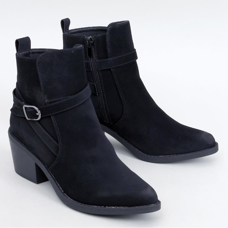 Botki kowbojki niski obcas Cunnig Black czarne 1