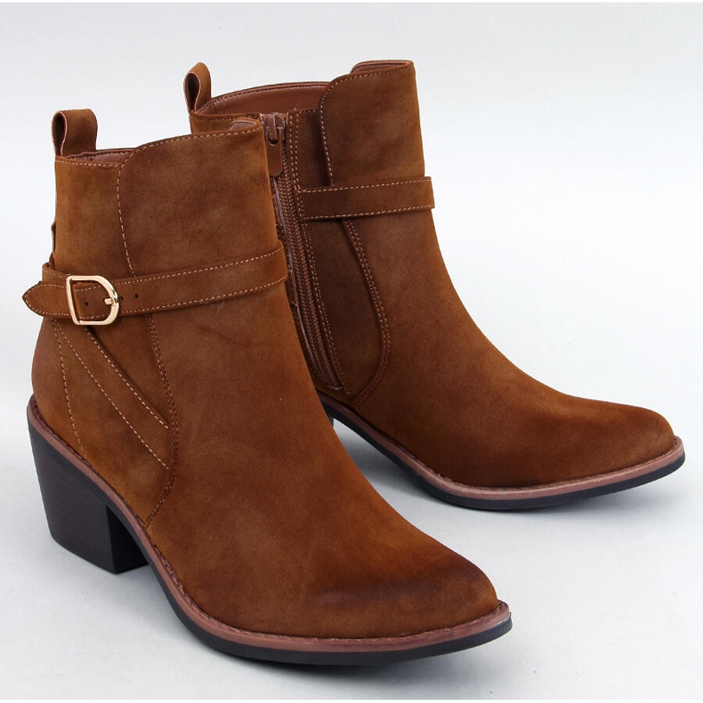 Botki kowbojki niski obcas Cunnig Camel brązowe 1