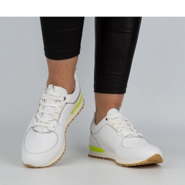 Nik Buty damskie sportowe creepersy skórzane 05-0784-01 białe 5