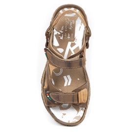 Mateos Sandały męskie skórzane dla kierowcy 362MA brązowe 3