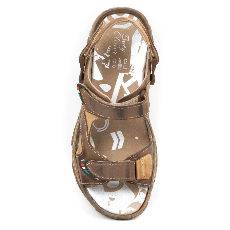 Mateos Sandały męskie skórzane dla kierowcy 362MA brązowe 3