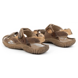 Mateos Sandały męskie skórzane dla kierowcy 362MA brązowe 4