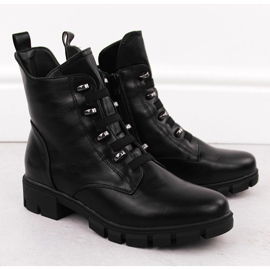 M. DASZYŃSKI Botki damskie workery ocieplane czarne M.Daszyński MR23123 2