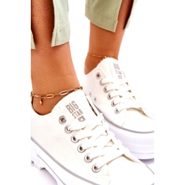 Materiałowe Trampki Na Platformie Big Star LL274150 Białe 2