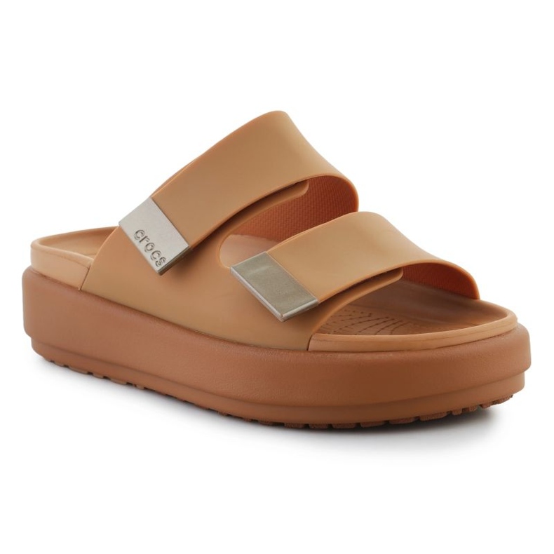 Klapki Crocs Brooklyn Luxe Sandal 209586-2U3 brązowe 1