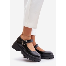 Półbuty Damskie Z Klamrą Czarne Plikuria 1
