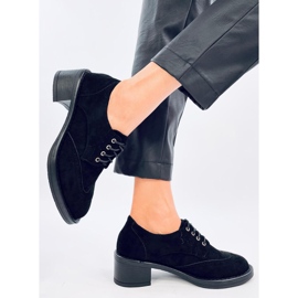 Mokasyny na obcasie Vedra Black czarne 2