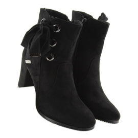 Botki na obcasie czarne C100 black 2