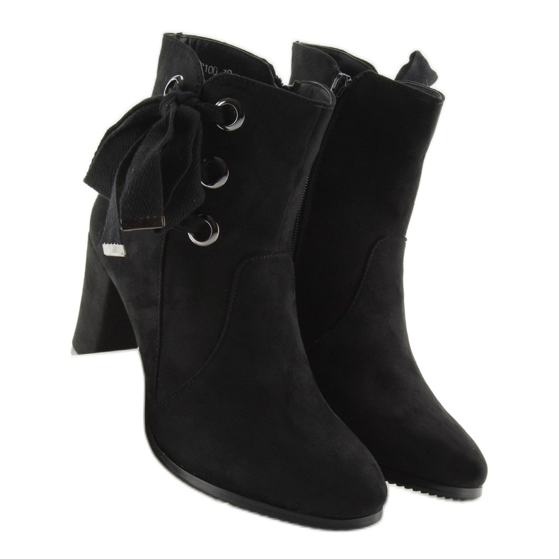 Botki na obcasie czarne C100 black 2