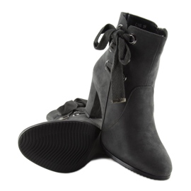 Botki na obcasie szare C100 grey 1