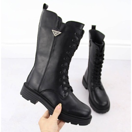 Skórzane botki damskie workery czarne Filippo DBT6302 1