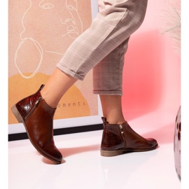 BUTDAM Botki jesienne Btz skórzane Aurora brązowe 1