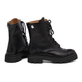 Workery damskie skóra czarne Butdam WOR1 1