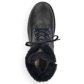Skórzane botki damskie ocieplane czarne Remonte R8480-01 1