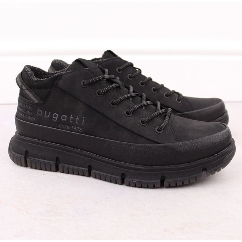Buty męskie wysokie ocieplane czarne Bugatti OO153100 1