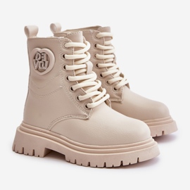 Botki Dziewczęce Ocieplane Futerkiem Na Zamek Beżowe Evaliraea beżowy 1