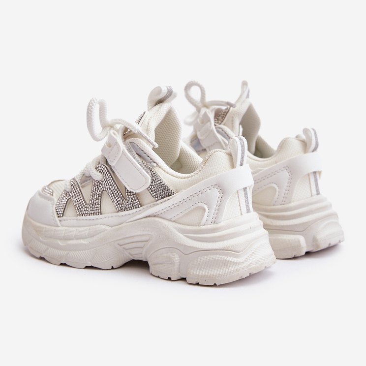 Sneakersy Dziecięce Z Cyrkoniami Białe Rianalla 2