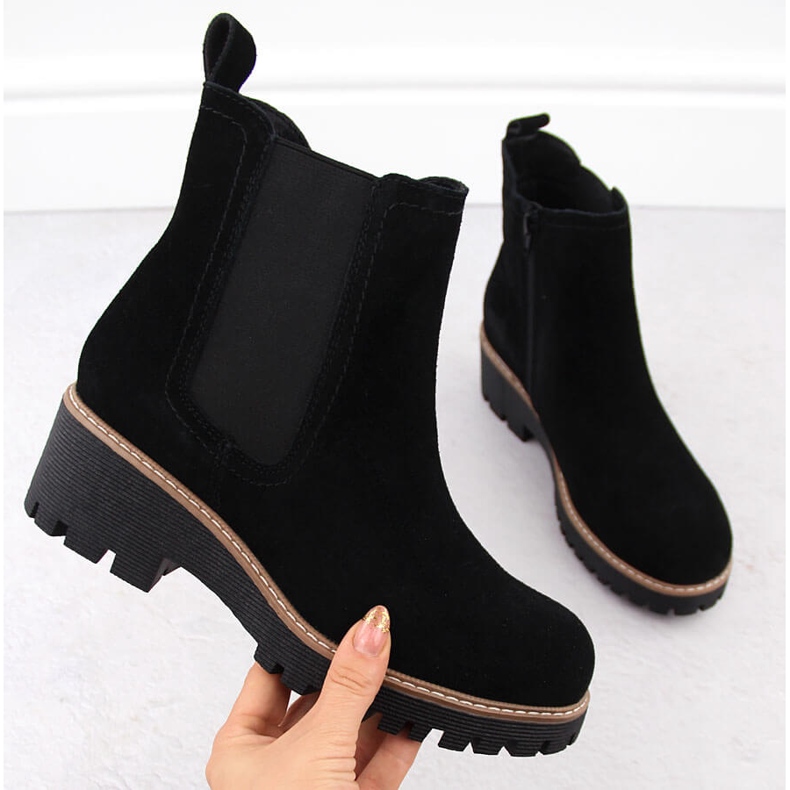 Skórzane botki damskie sztyblet czarne Filippo DBT4805 1