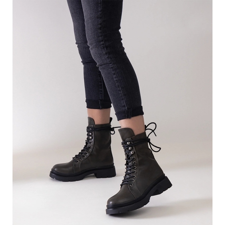 Zielone ocieplane traperki Tuima 1