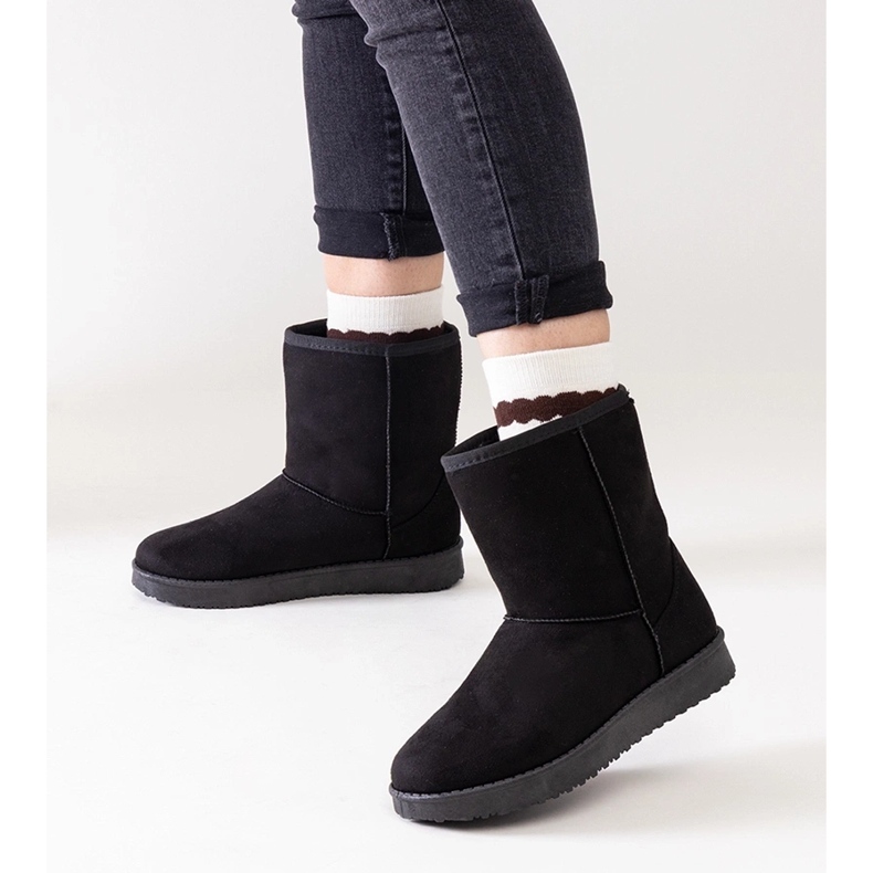 Czarne ocieplane klasyczne śniegowce Libero 1