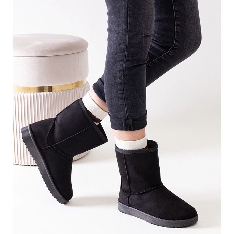 Czarne ocieplane klasyczne śniegowce Libero 2