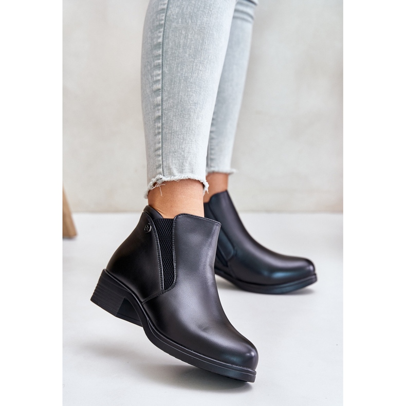 Botki Z Niską Cholewką Ocieplane Futerkiem Vinceza 85150 Czarne 2