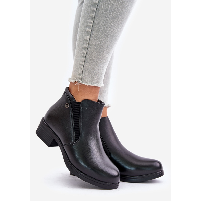 Botki Z Niską Cholewką Ocieplane Futerkiem Vinceza 85150 Czarne 1