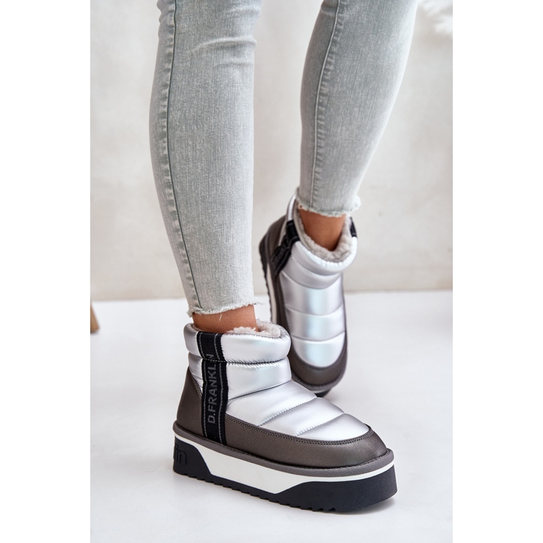 Niskie Śniegowce Na Grubej Podeszwie D.Franklin DFSH371010 Srebrne szare 2