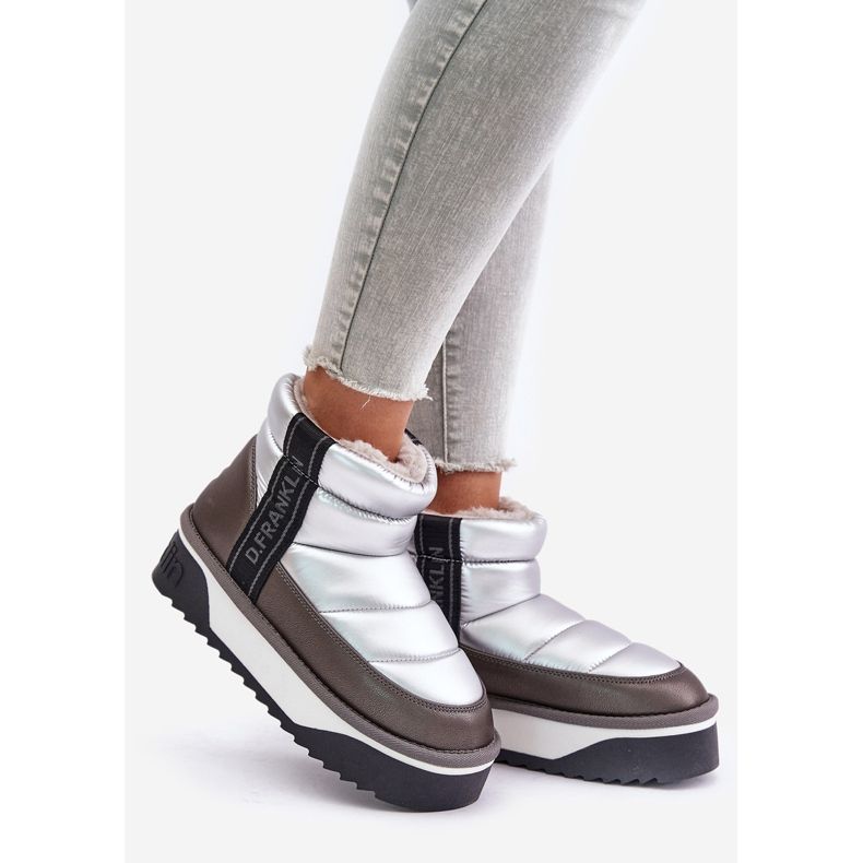 Niskie Śniegowce Na Grubej Podeszwie D.Franklin DFSH371010 Srebrne szare 1