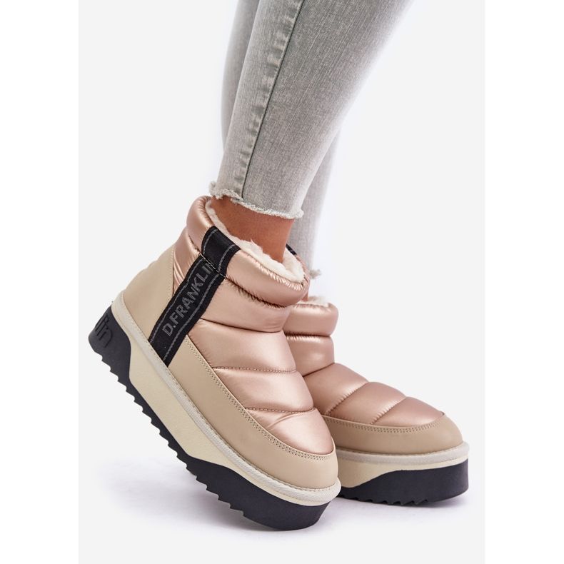 Niskie Śniegowce Na Grubej Podeszwie D.Franklin DFSH371010 Beżowe beżowy 1