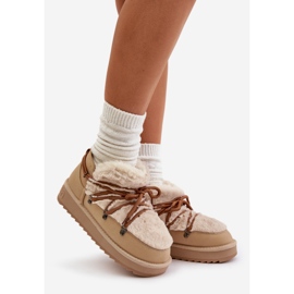 Niskie Śniegowce Na Platformie Z Futerkiem D.Franklin DFSH370011 Beżowe beżowy 1